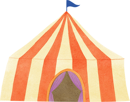 Stylized Watercolor Circus Tent
