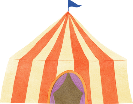 Stylized Watercolor Circus Tent